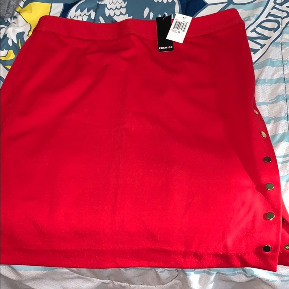Red skirt with buttons on side
